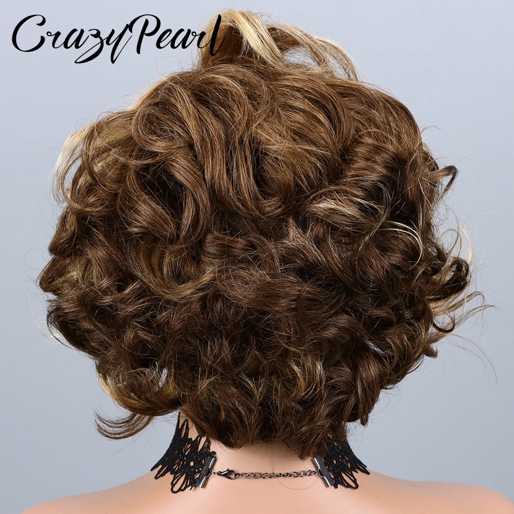Highlight Pixie Cut Lace Front Human Hair Wig for Women