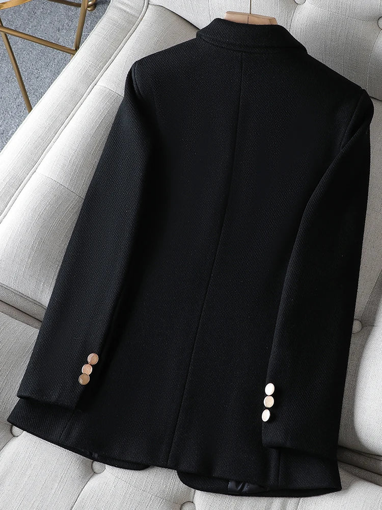 Fashion Ladies Blazer Women Green Black Khaki Long Sleeve Female Business Work Wear Slim Formal Jacket For Autumn Winter