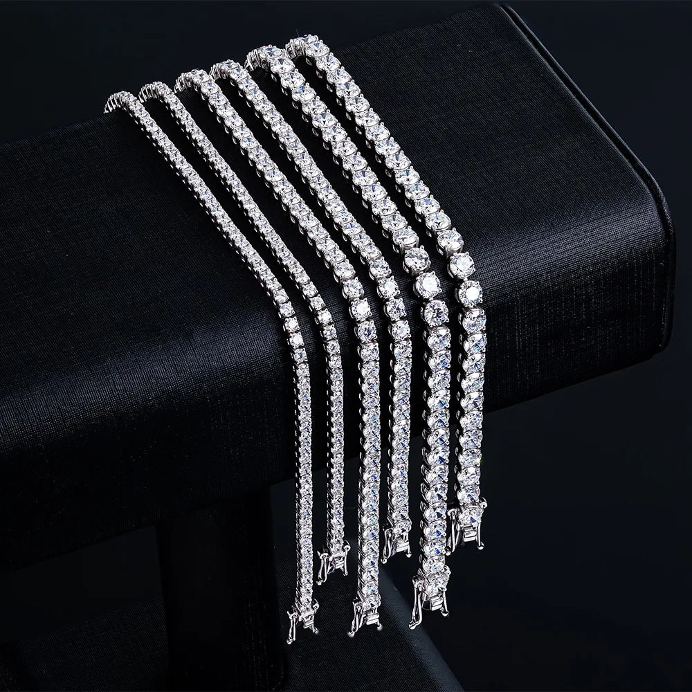 Elegant Round Cut Moissanite Tennis Bracelet For Women
