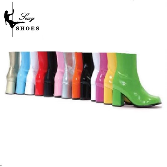 Square Heel Zipper Ankle Boots