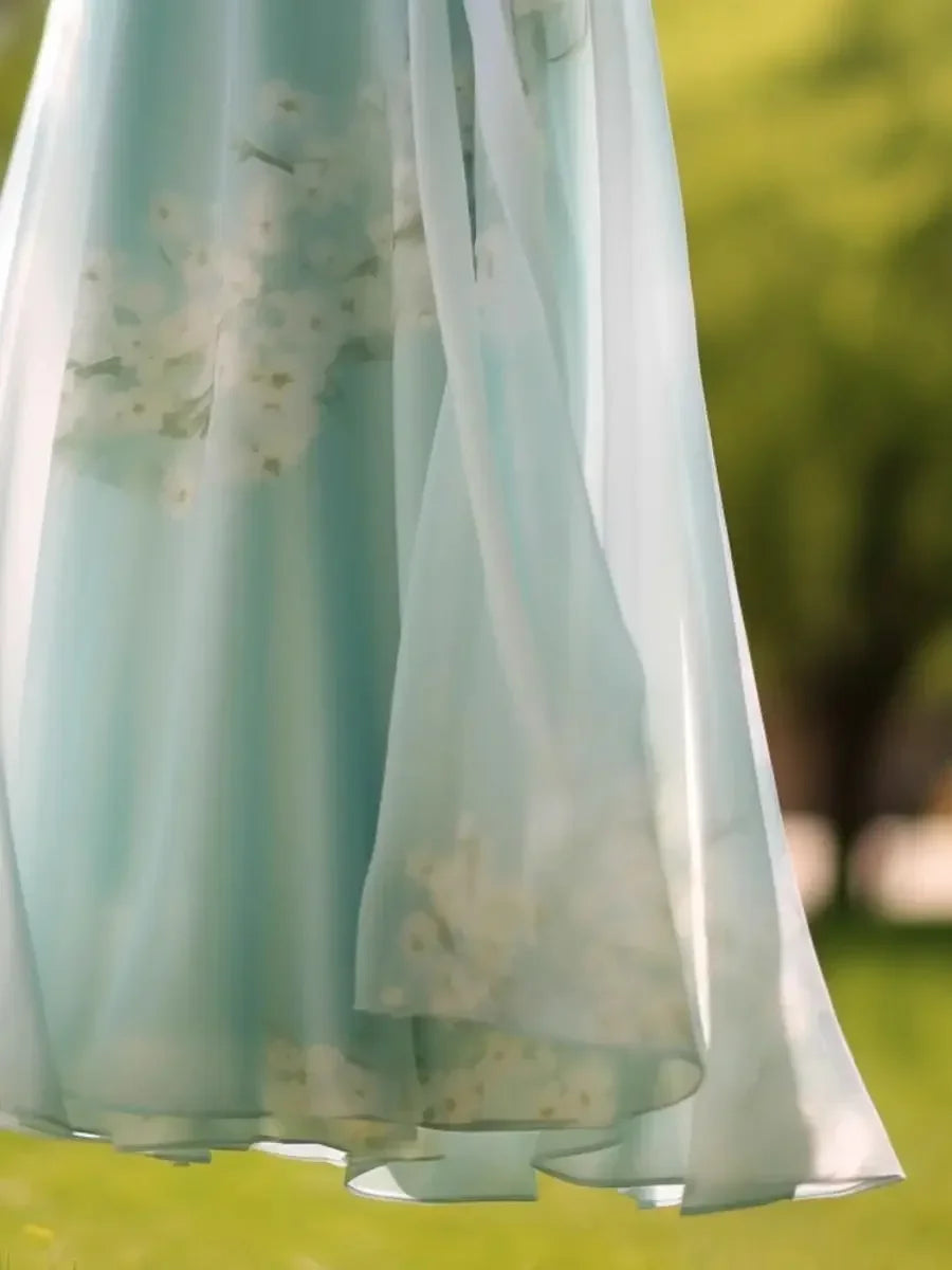 Stylish Casual Printed Chiffon Midi Skirt for Women