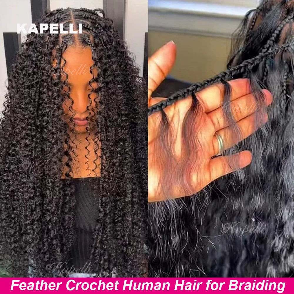 Pre-Divided Deep Wave Human Hair Crochet Extensions for Women