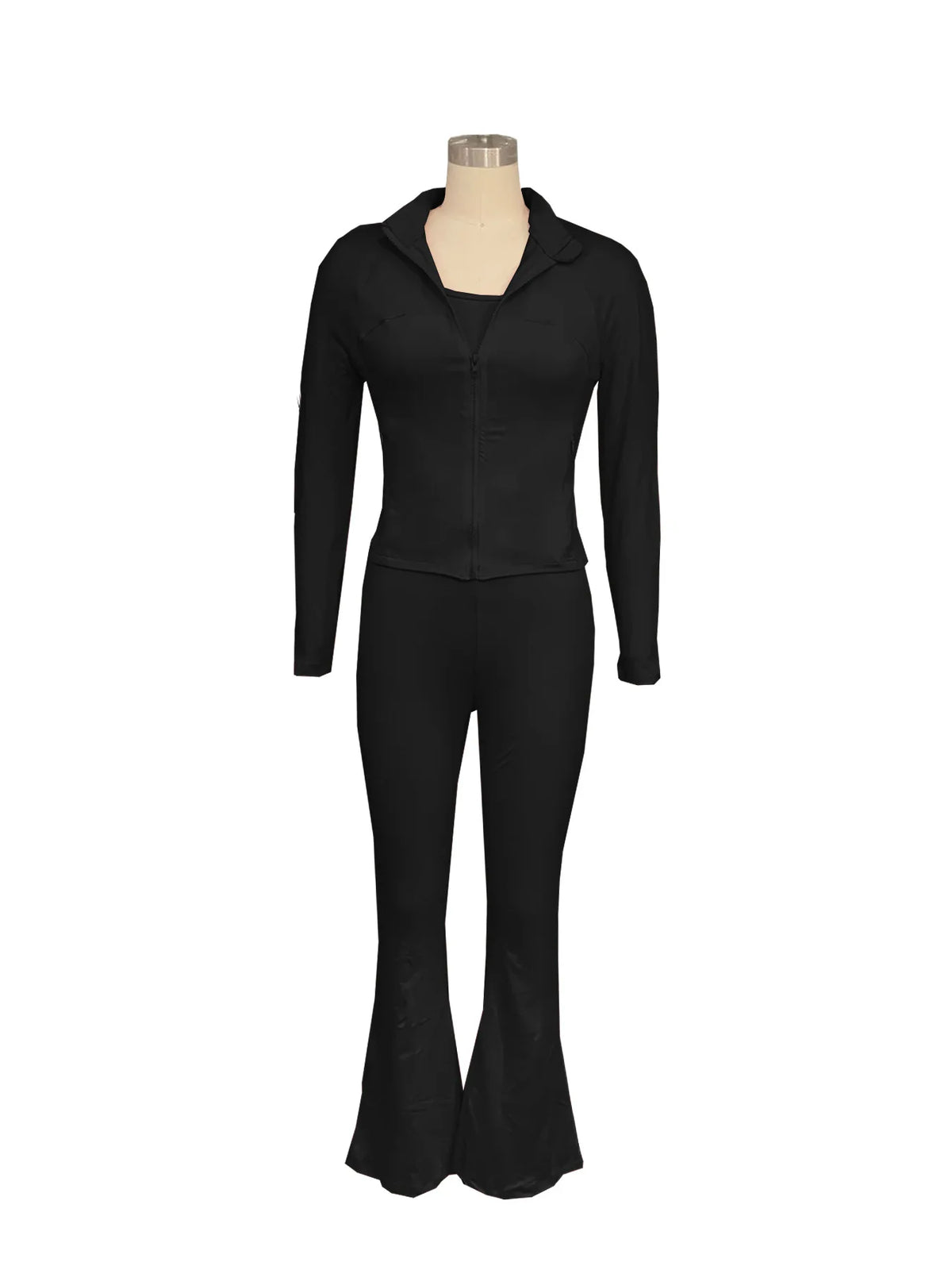 Zip Jacket And High Waist Jogger Set