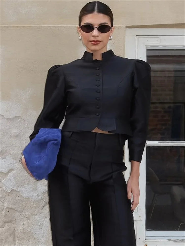 Cropped Satin Patchwork Top