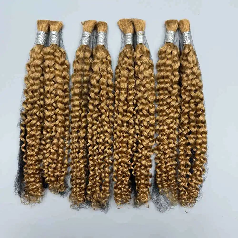 Honey Blonde Deep Wave Human Hair Braiding Extensions for Women