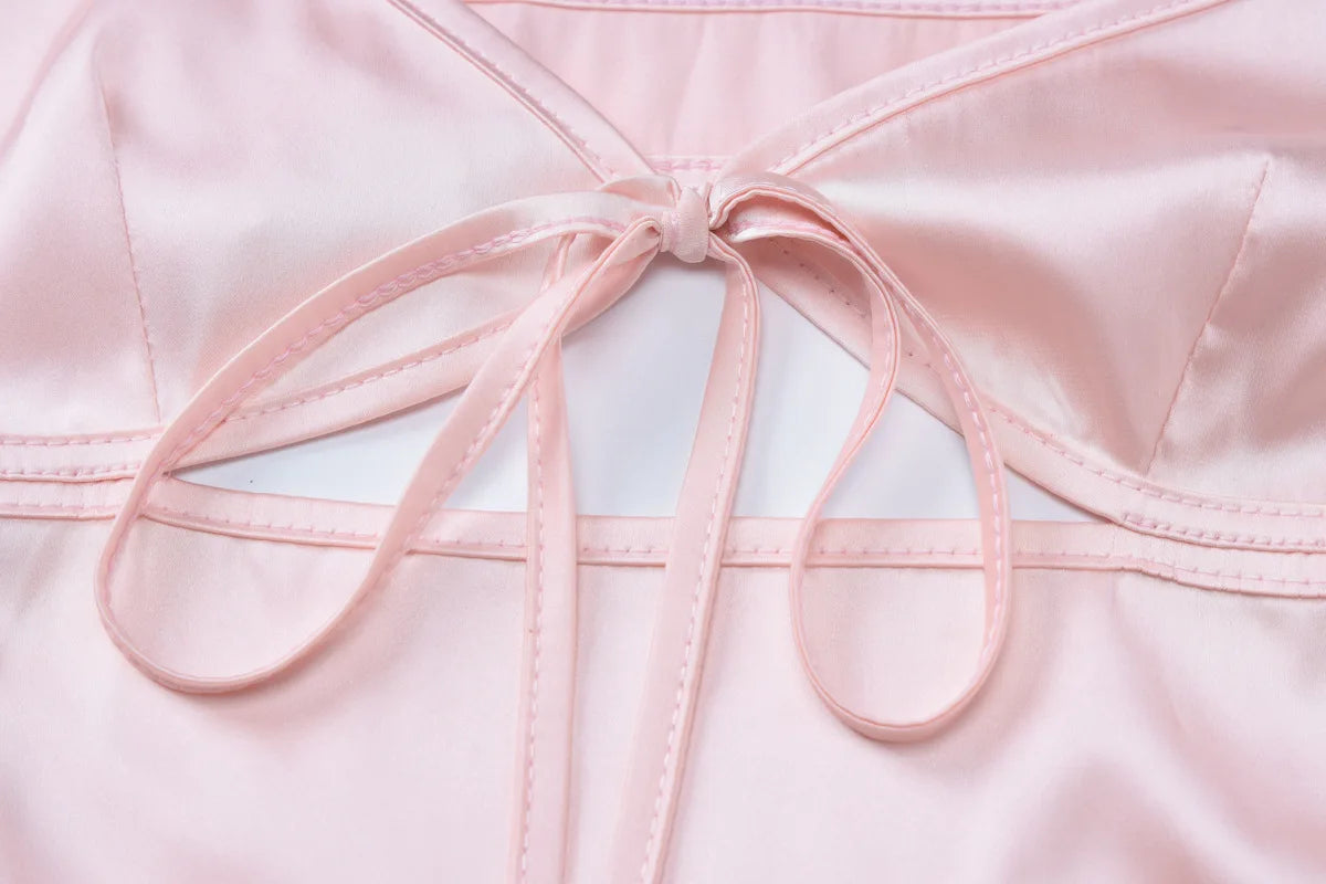 TARUXY V-neck Cut Out Lace-Up Spaghetti Strap Dress For Women Summer Beach Long Dress Fashion Sexy Sleeveless Slim Gown Clothes