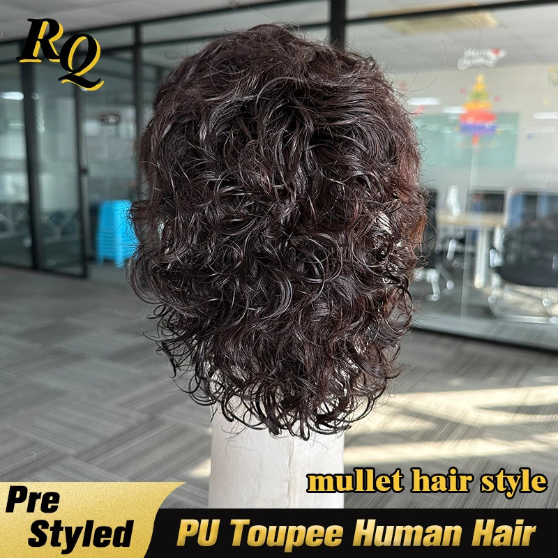 Premium Real Human Hair Polyurethane Base Lifelike Toupee for Women
