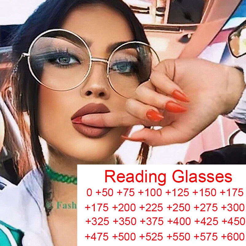 Blue Light Blocking Round Reading Glasses for Women