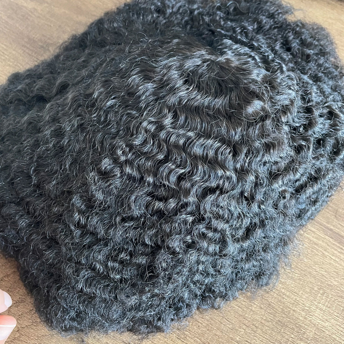 Deep Wave Curly Human Hair Lace Front Toupee for Women