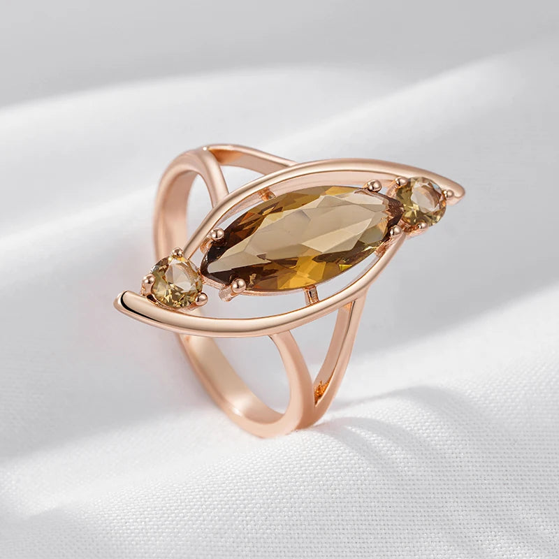 Rose Gold Plated Zircon Statement Ring