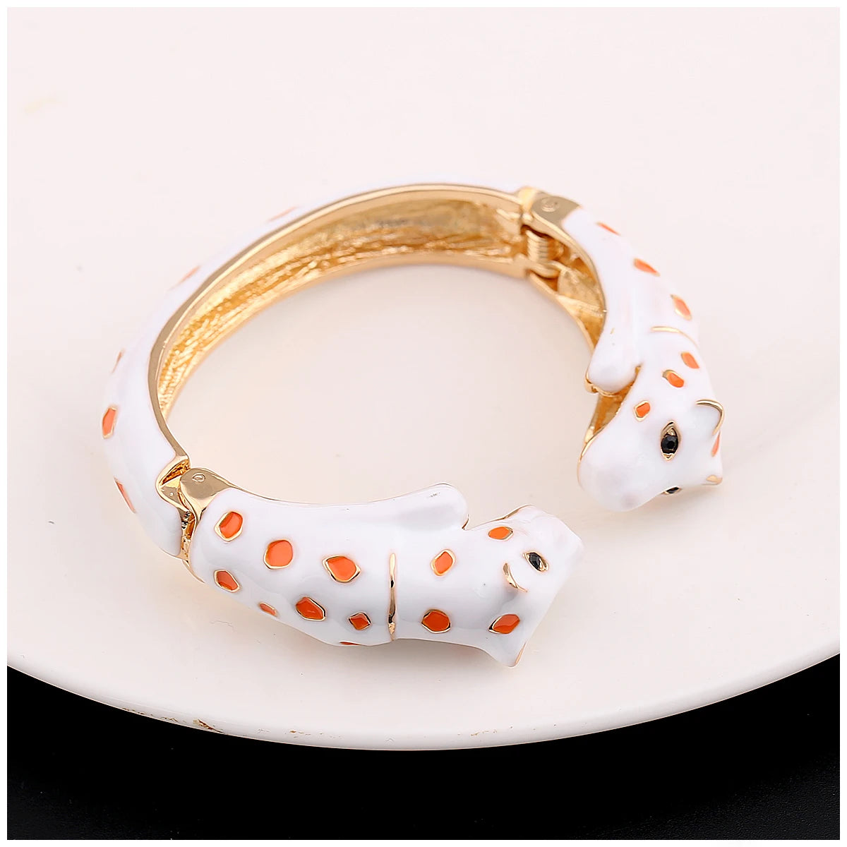 Fashion Colorful Double Leopard Cuff Bracelet for Women