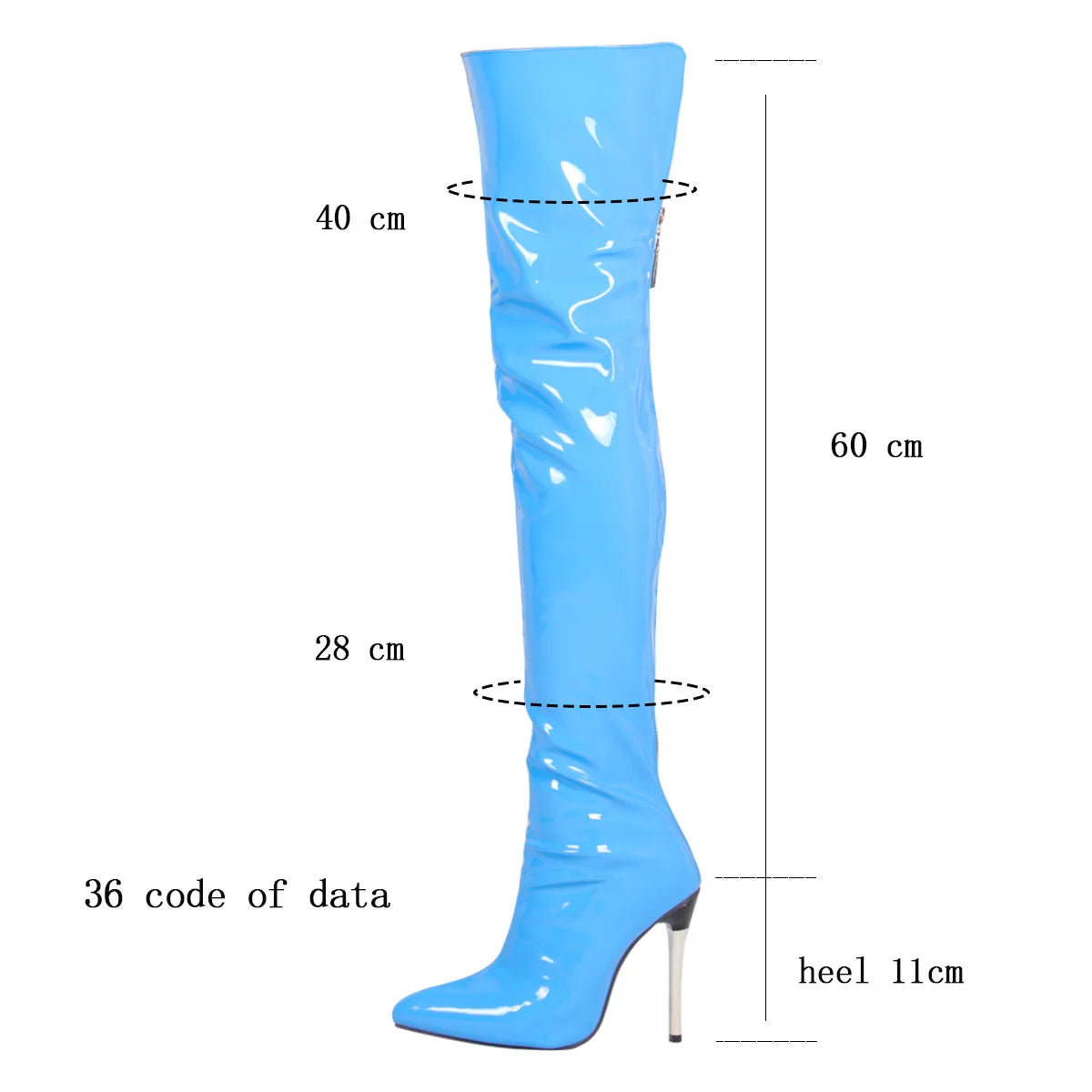 Shiny Patent Leather High Heel Over The Knee Boots for Women