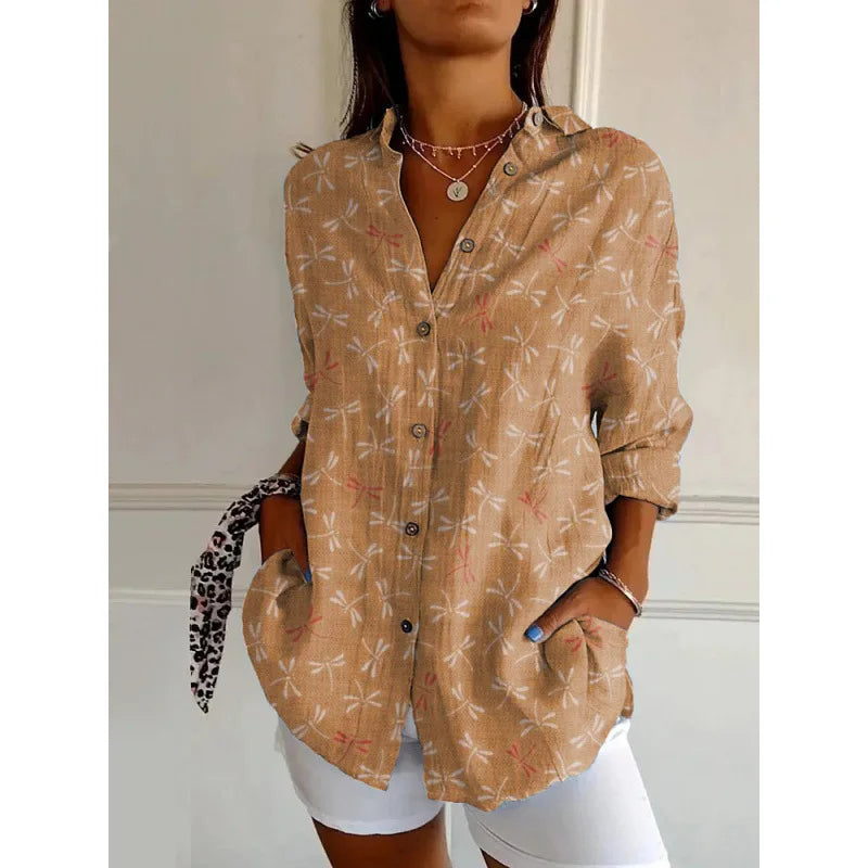 Ditsy Floral Oversized Dropped Shoulder Blouse for Women