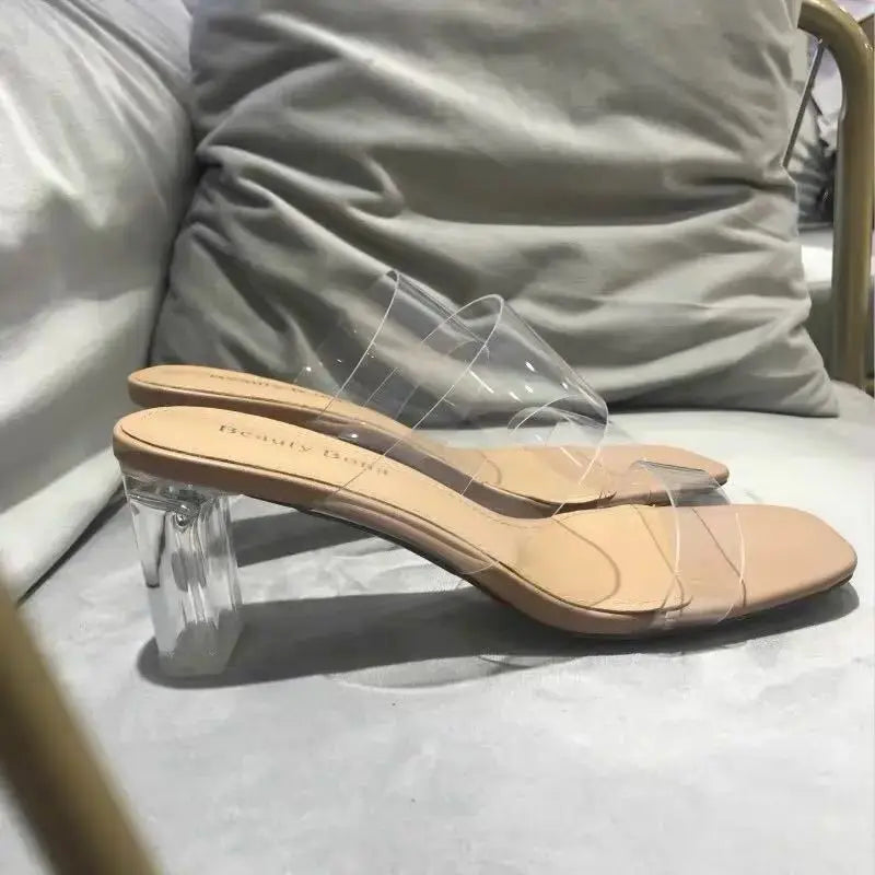 Comfortable Clear Flat Sandals for Casual Summer Beach Outings for Women
