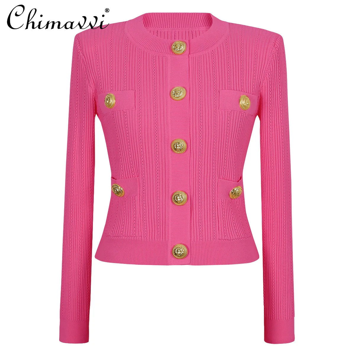 O Neck Knit Sweater Coat