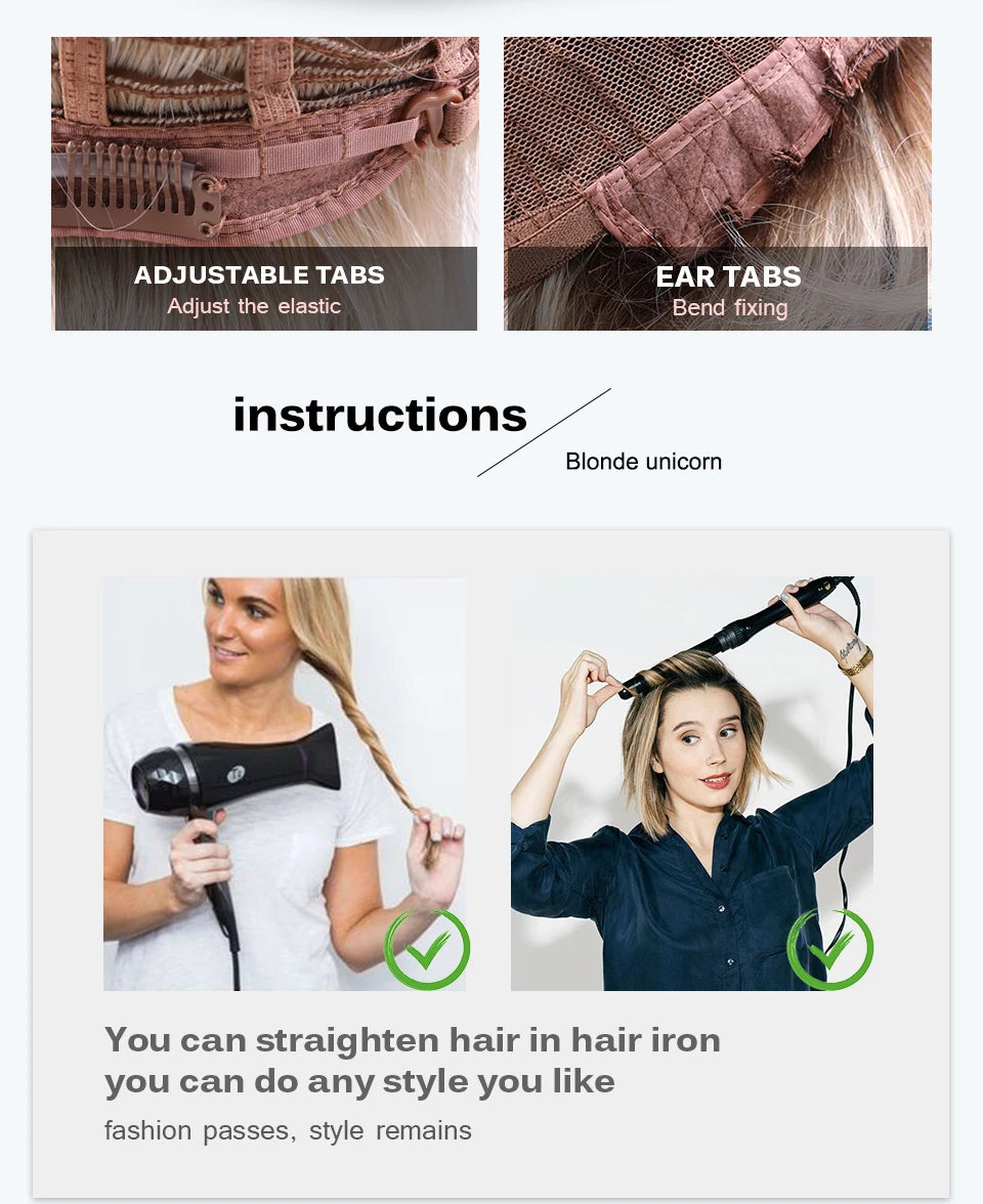 Long Straight Layered Blonde Wig With Bangs for Women