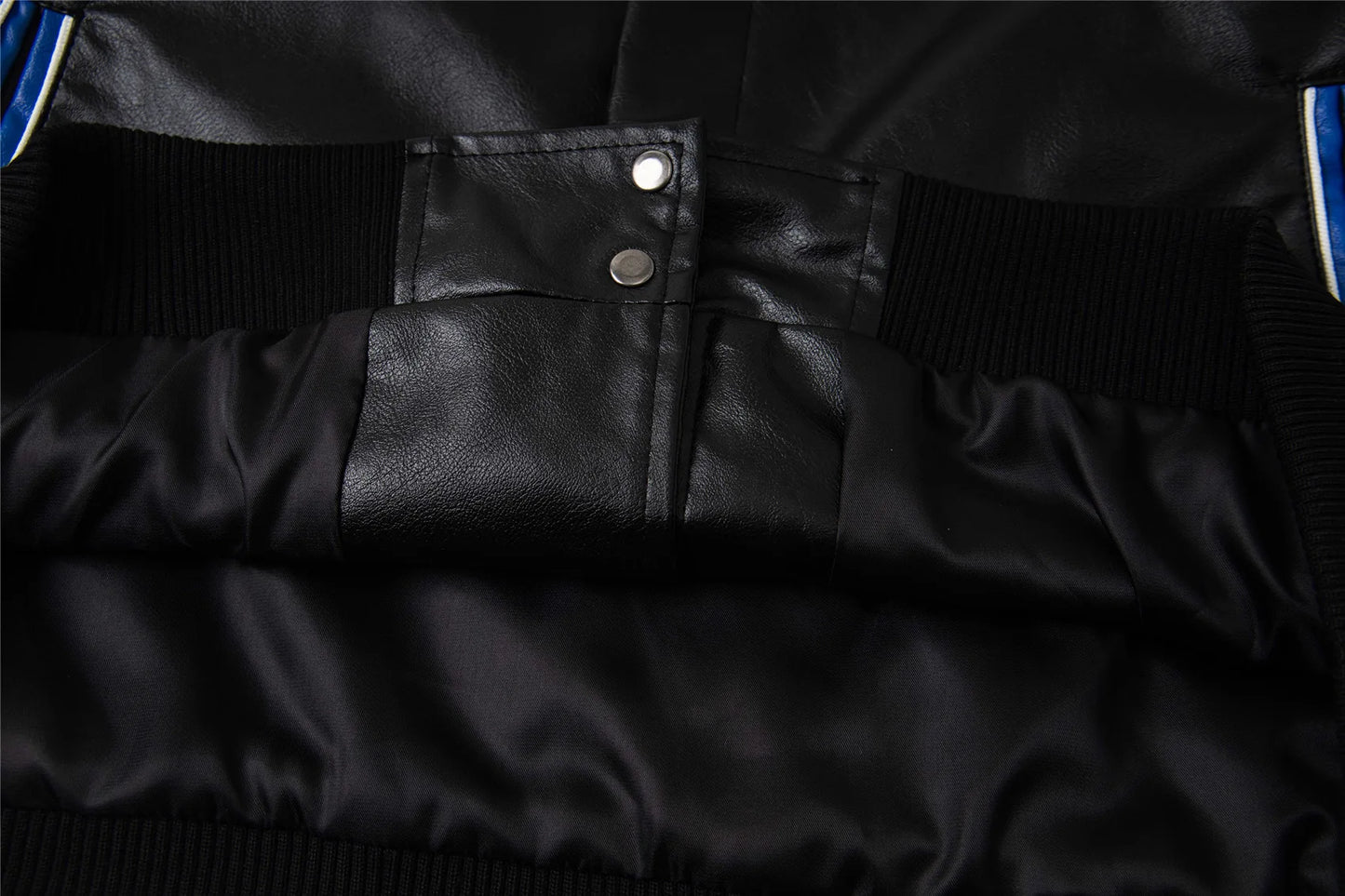 Trendy Cartoon Embroidery Color-Block Stand Collar Jacket Coat for Men and Women Autumn Winter Loose Casual Leather Jacket Coat