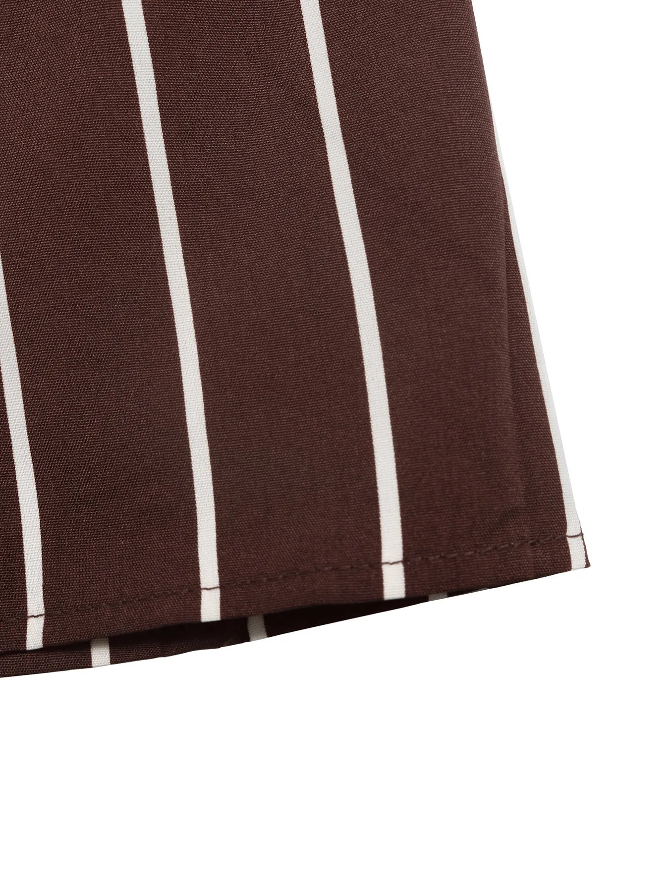 Striped Sleeveless Lapel V Neck High Waist Romper Shorts for Women