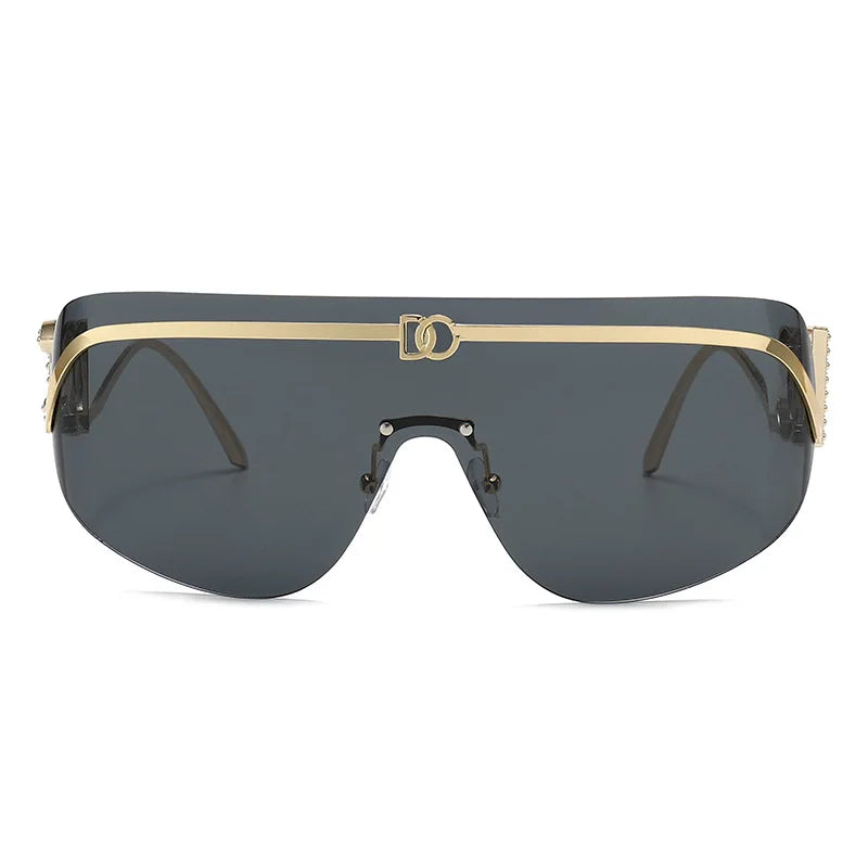 Oversized Gold Shield Sunglasses