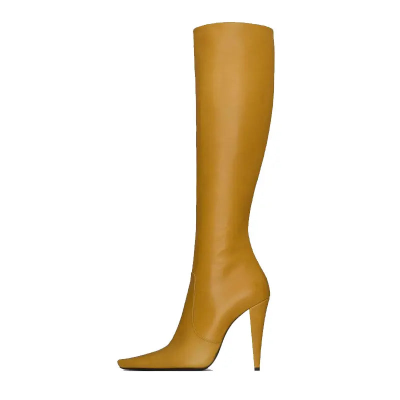 Pointed Toe Knee High Stiletto Heeled Boots for Women