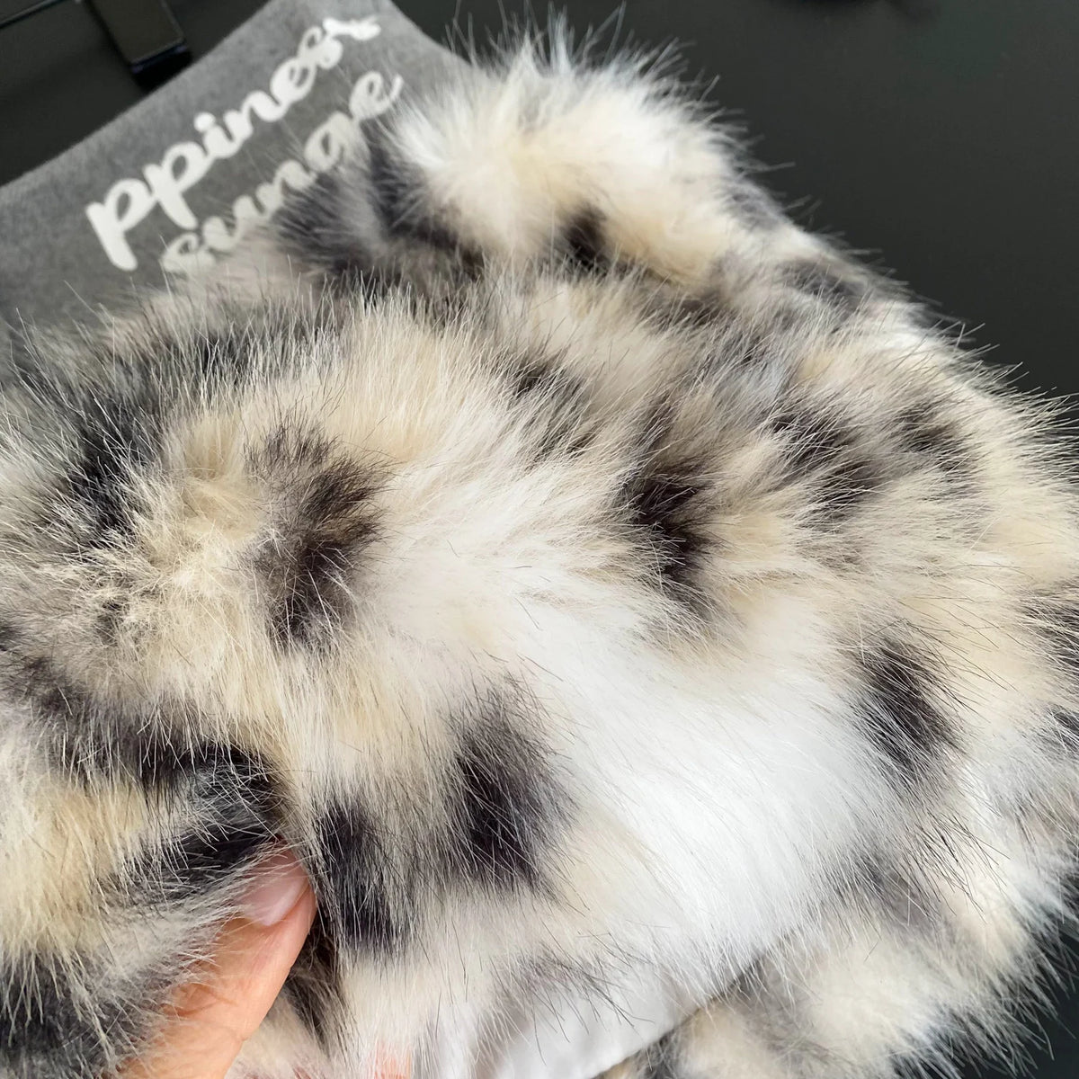 Leopard Print Furry A-Line Mini Skirt With Zipper for Women