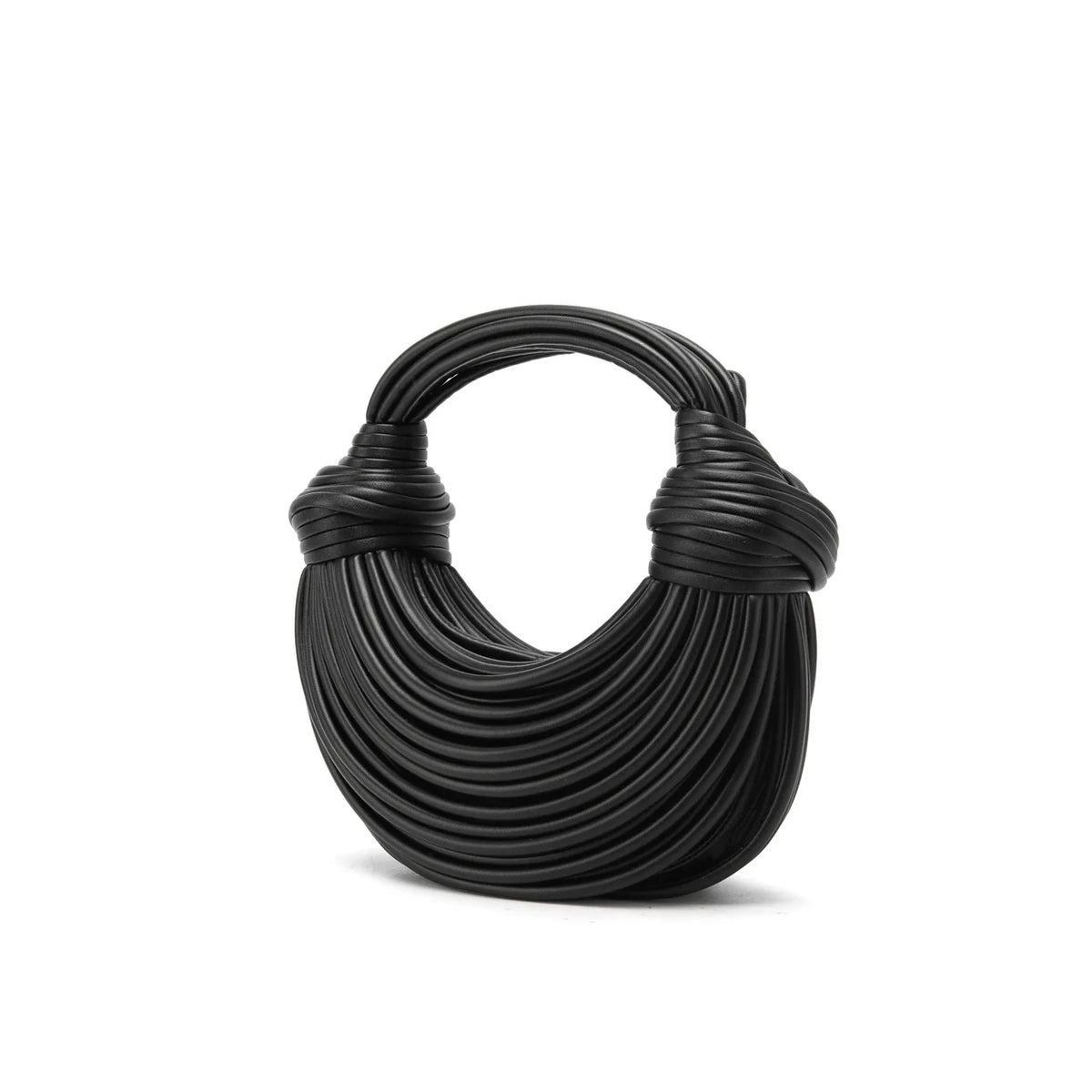 Glossy Woven Dumpling Cloud Clutch Bag With Knot Detail for Women