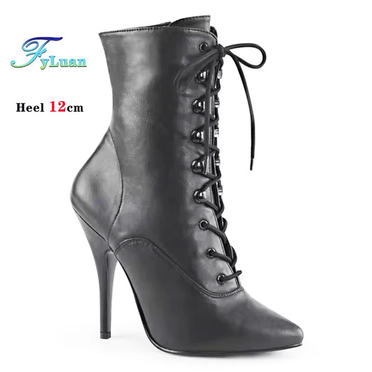 Matte Black Pointed Toe Boots