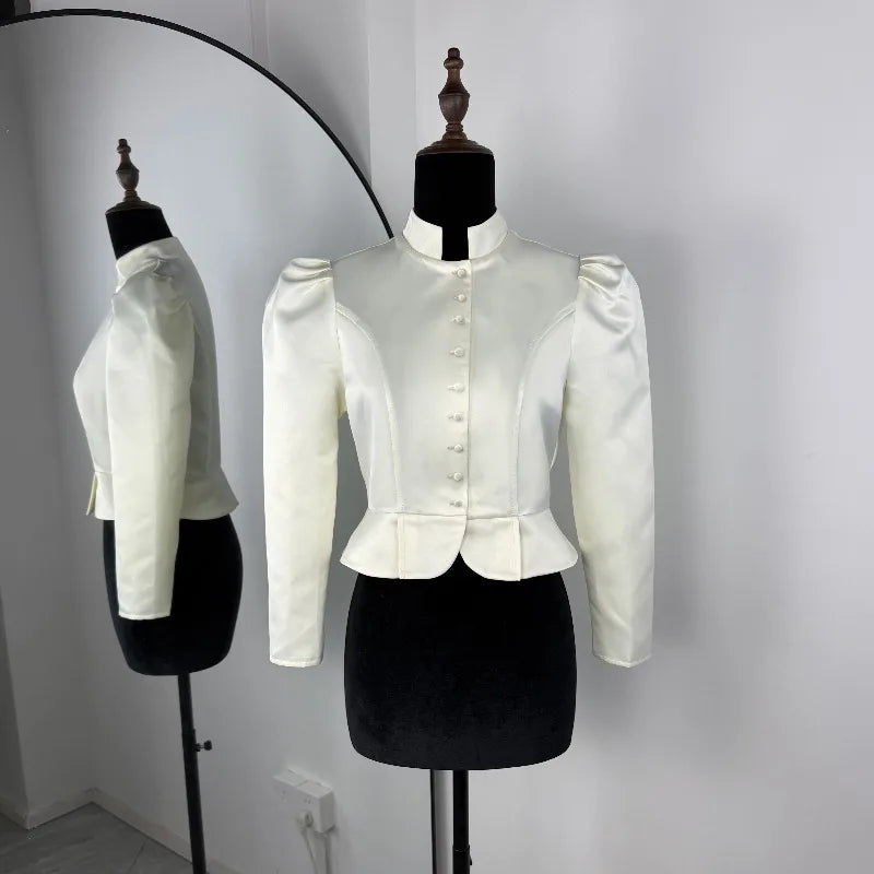 Cropped Satin Patchwork Top