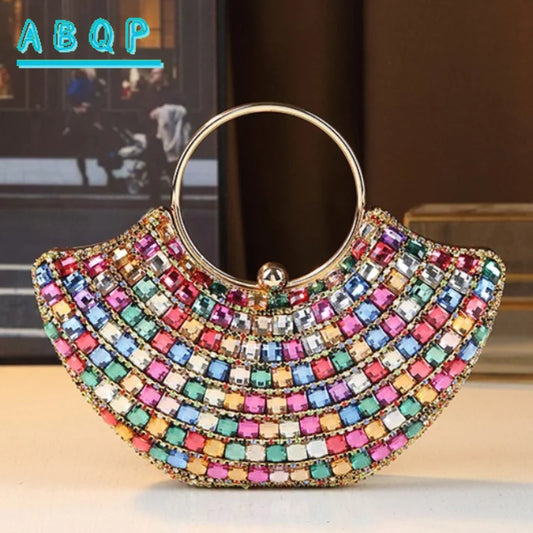 New Evening Women's Bag Luxury Brand Diamond-encrusted Sparkling Dinner Party Handbag Diamond-encrusted Women's Shoulder Bag