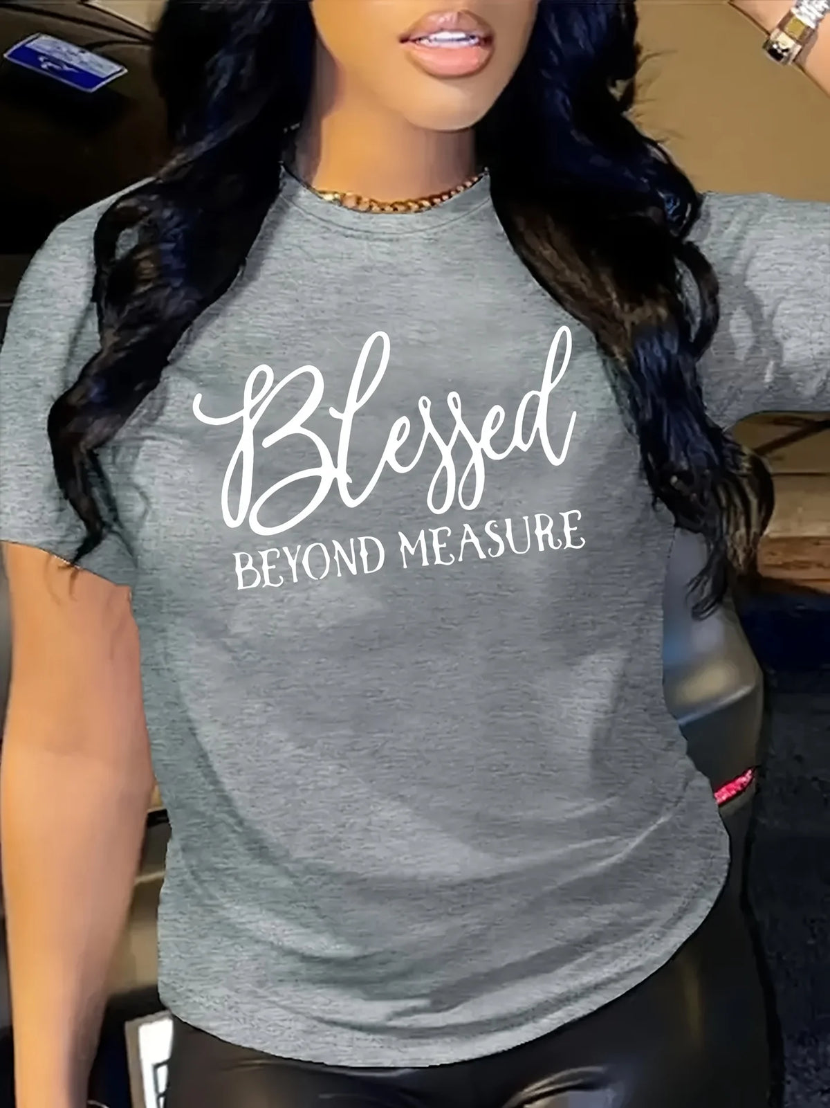 Blessed Faith Graphic Casual Orange T-Shirt for Women