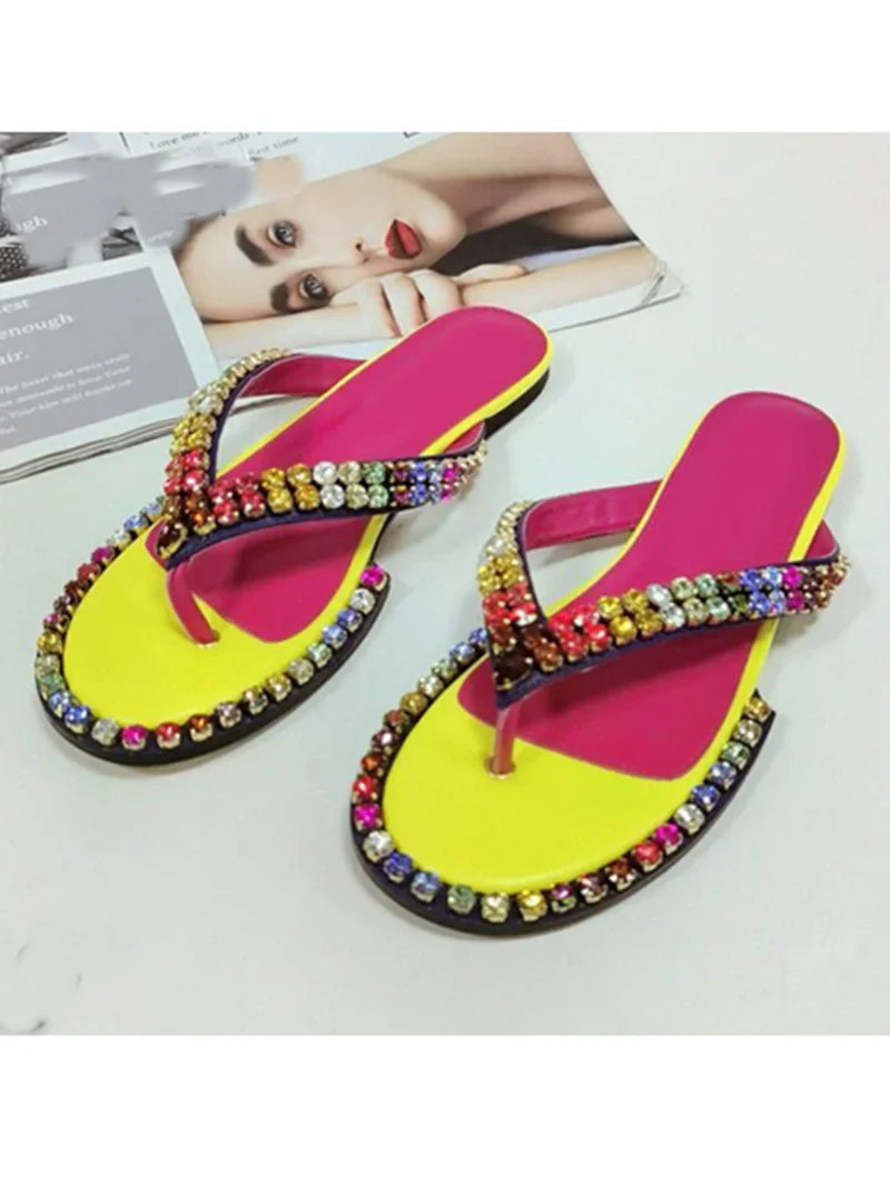 Colorful Rhinestone Embellished Stiletto Sandals for Women
