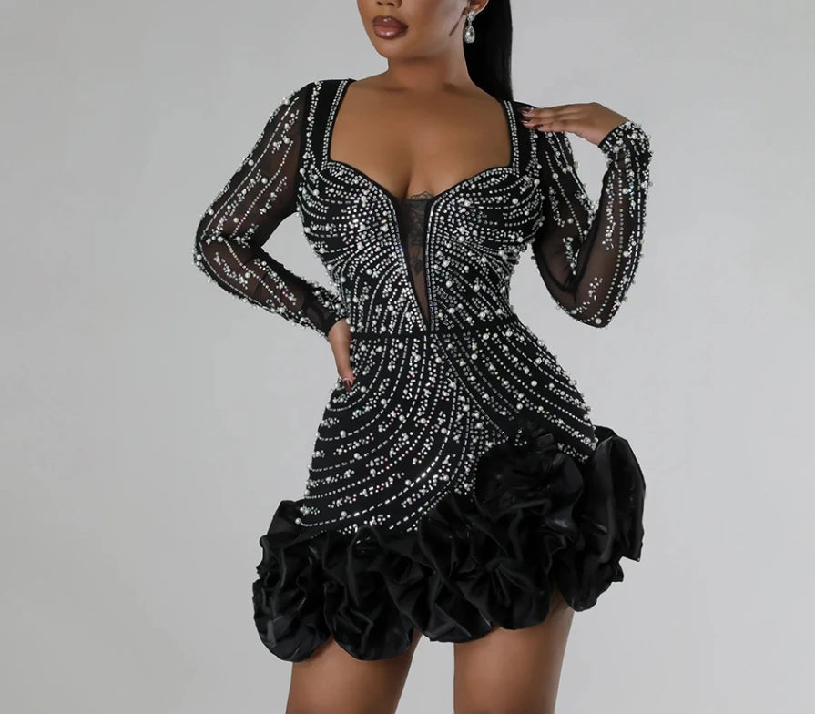 Rhinestone Mini Dress