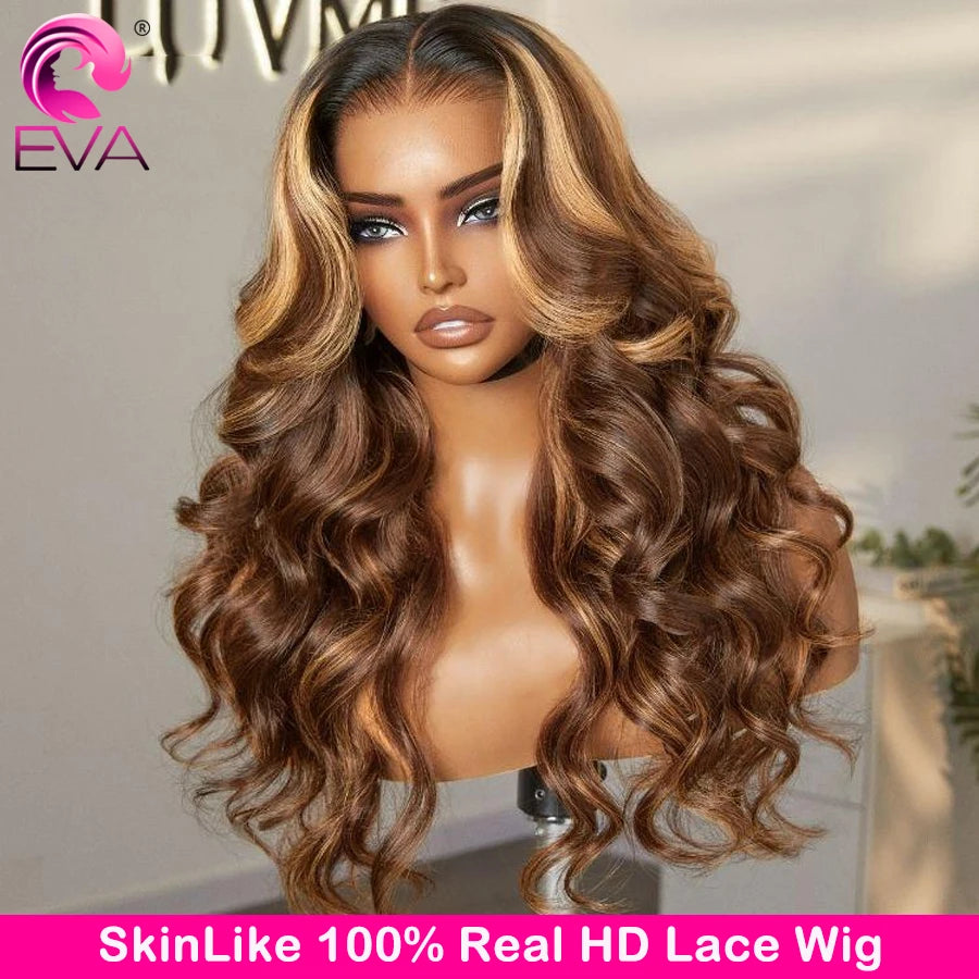 Body Wave 13x6 Hd Lace Frontal Wig Colored Highlight Human Hair Wigs For Women Brazilian 4/27 Blonde 5x5 6x6 HD Lace Closure Wig