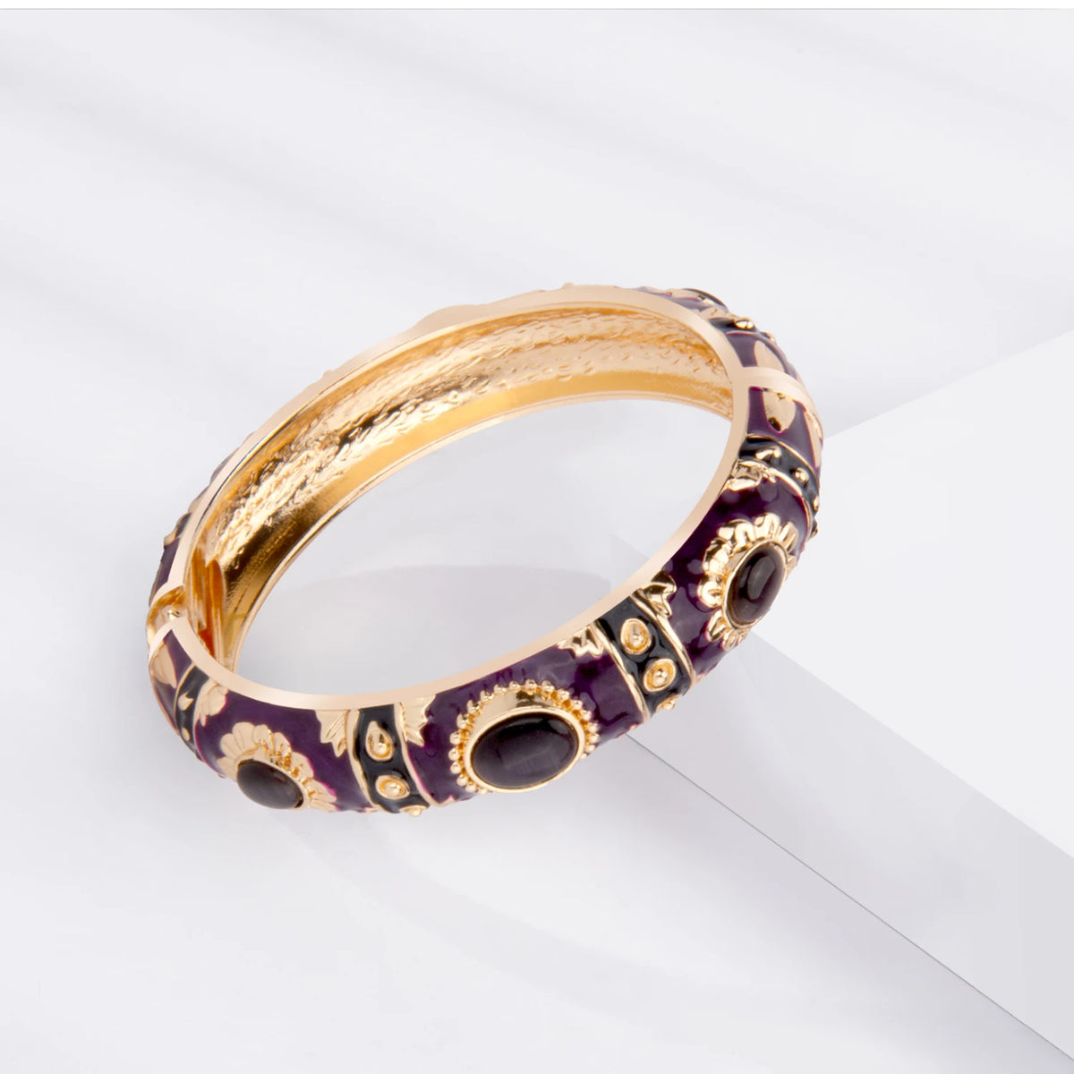 Colorful Enamel Bohemian Bangle Bracelet for Women