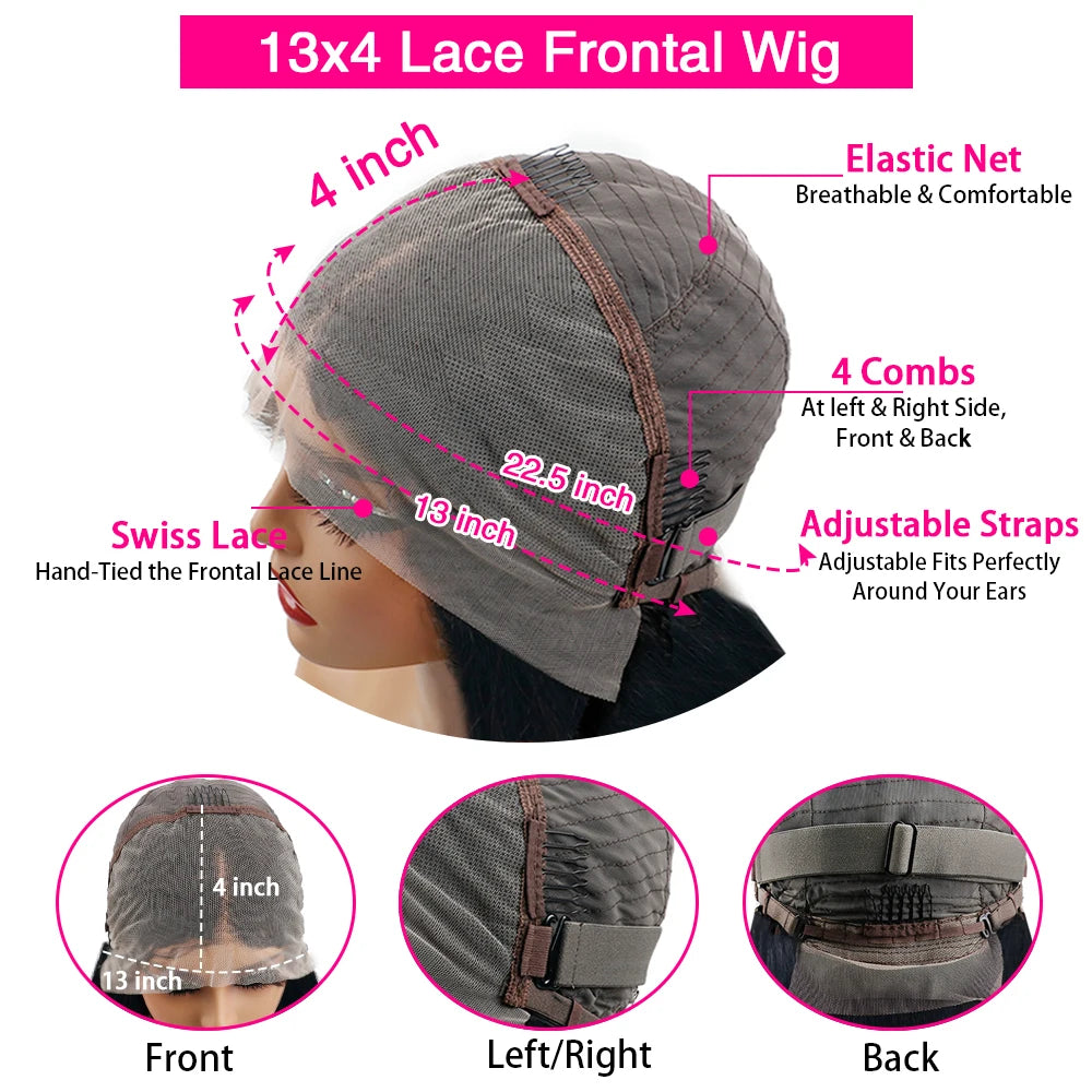 Chocolate Brown Body Wave Lace Front Human Hair Wigs For Women