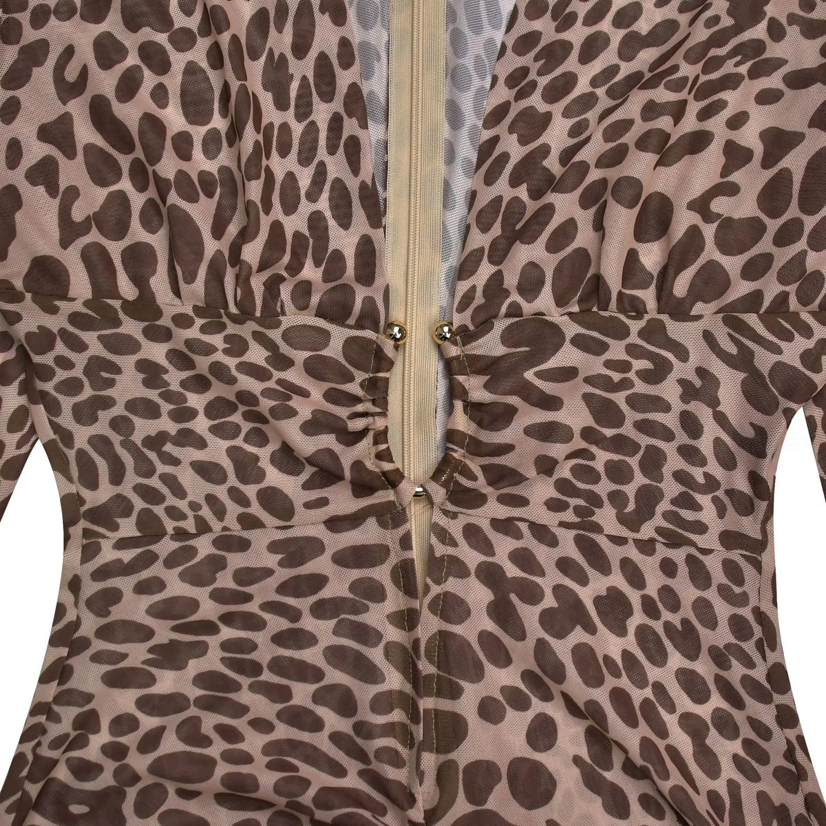 Leopard Print Deep V Neck High Slit Maxi Dress for Women