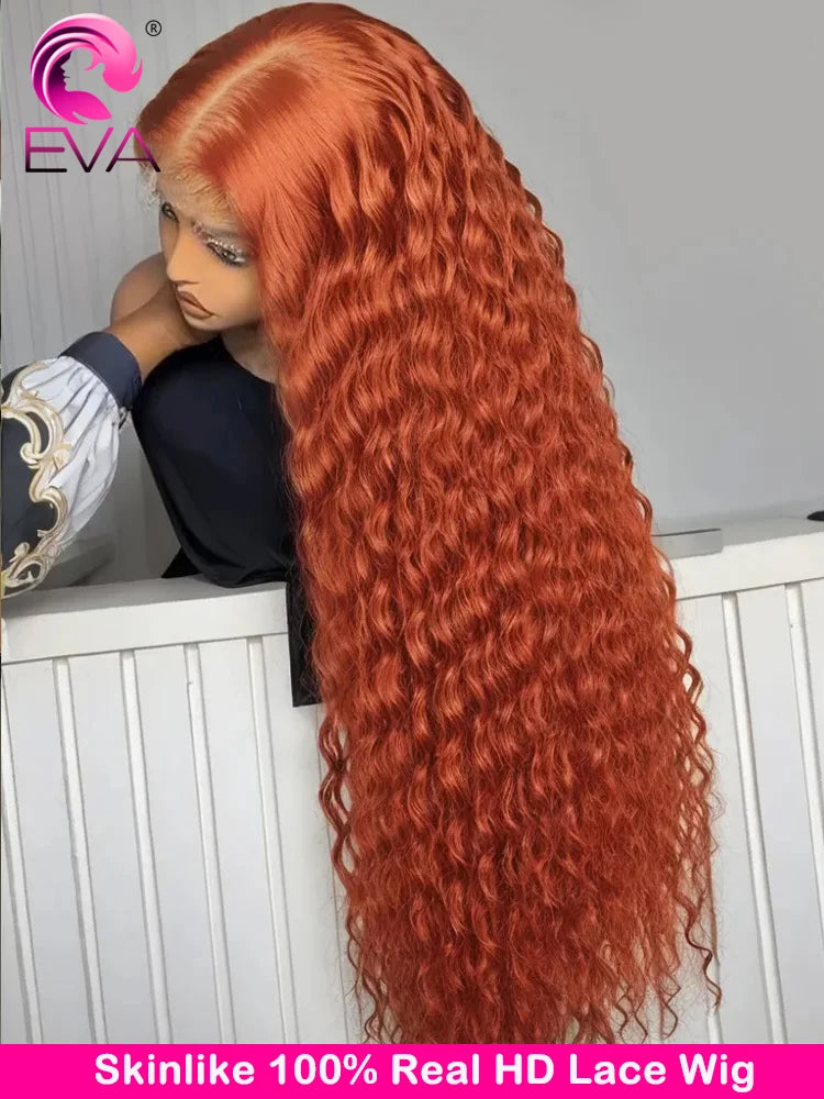 250 Density Orange Ginger Colored Lace Front Wig 30 36 Inch Curly 5x5 6x6 HD Closure Wig Deep Wave 13x4 13x6 HD Lace Frontal Wig