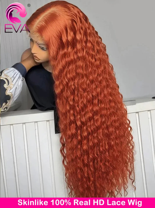 250 Density Orange Ginger Colored Lace Front Wig 30 36 Inch Curly 5x5 6x6 HD Closure Wig Deep Wave 13x4 13x6 HD Lace Frontal Wig