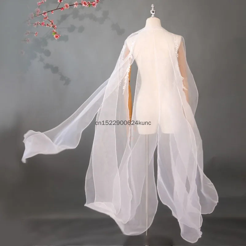 Elegant Fairy Tulle Hanfu Shawl Cape Costume for Women