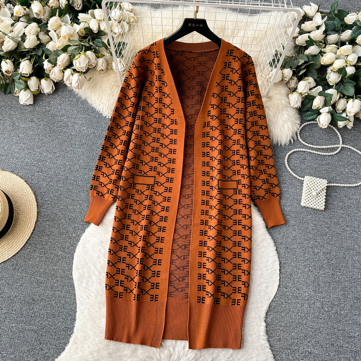 Cozy Winter Knit Dress And Cardigan
