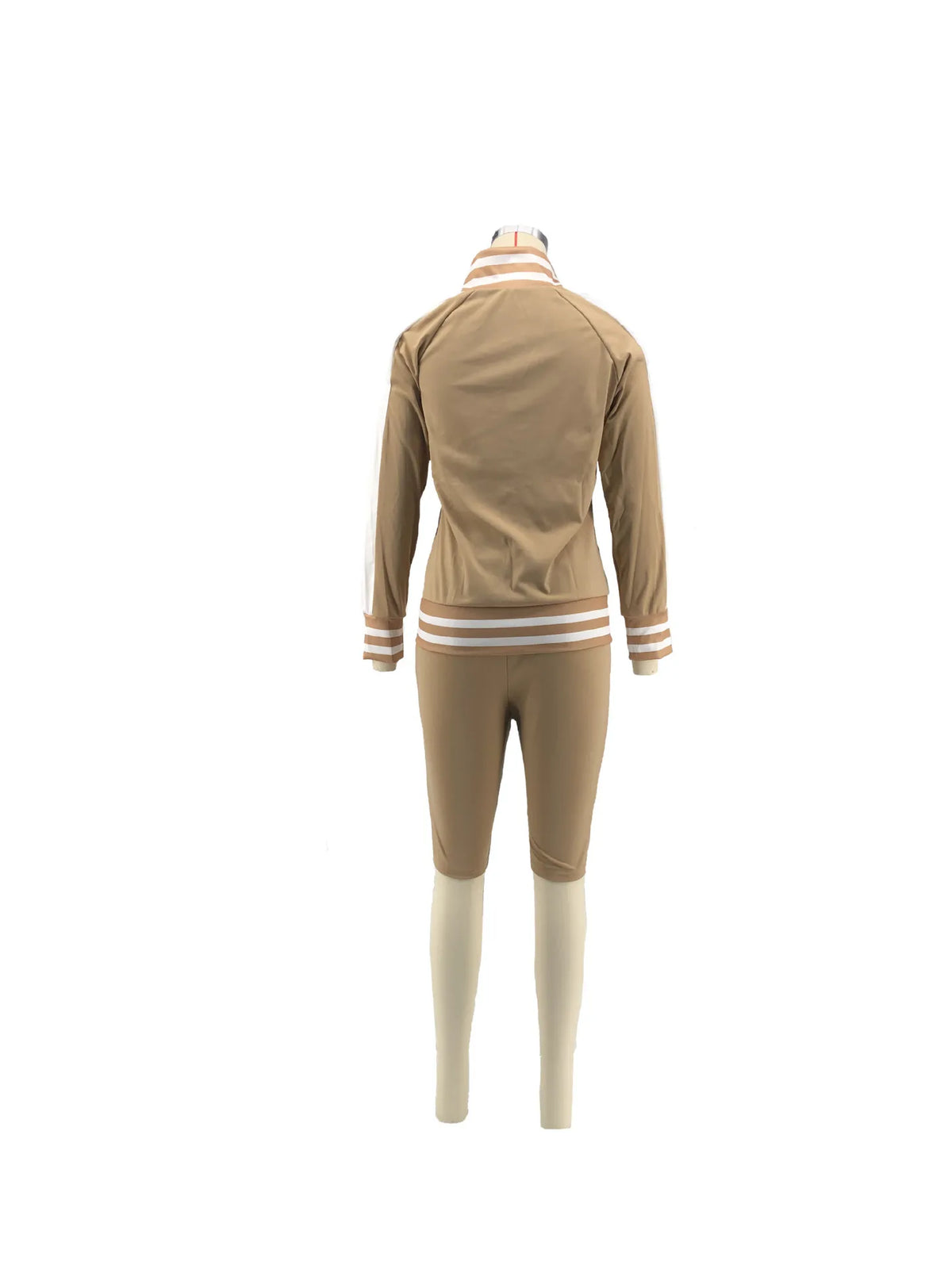 Casual Cold Shoulder Zipper Tracksuit Set for Women