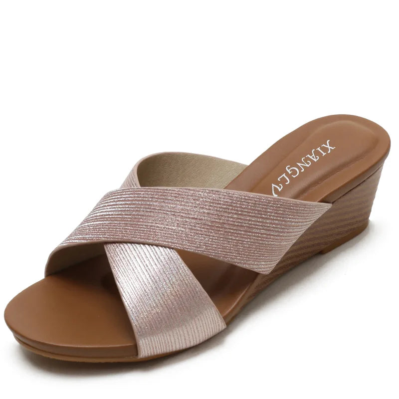 Bohemian Wedge Open Toe Sandals Lightweight Summer Casual for Women