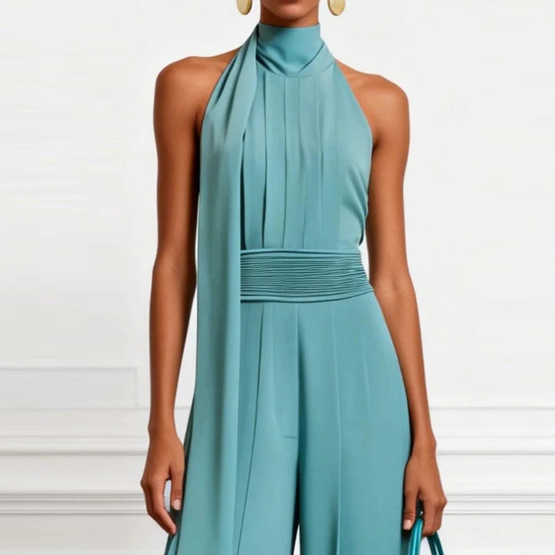 Elegant Sleeveless High Waist Wide Leg Jumpsuit for Women