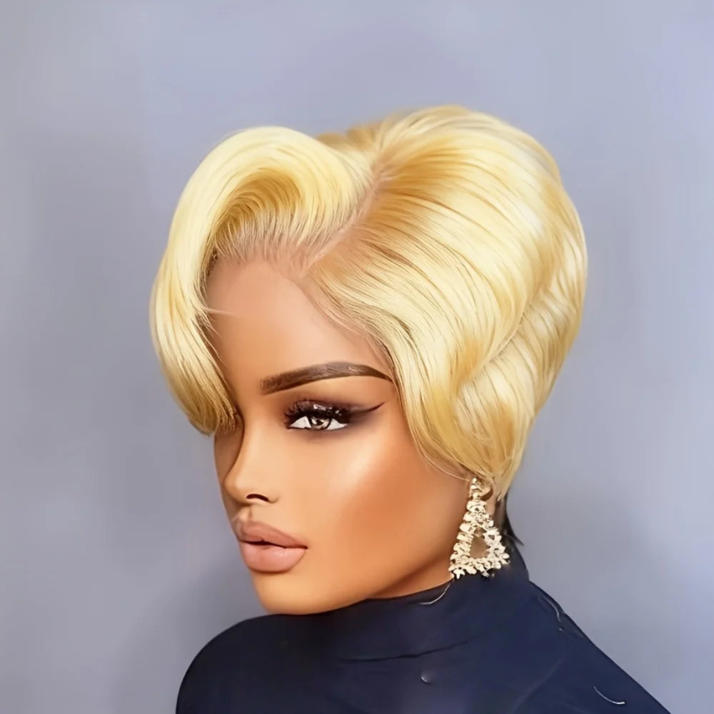 Finger Wave Brazilian Human Hair Lace Front Wig for Women