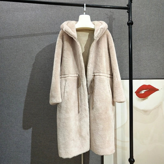 Long Real Fur Hooded Parka Coat
