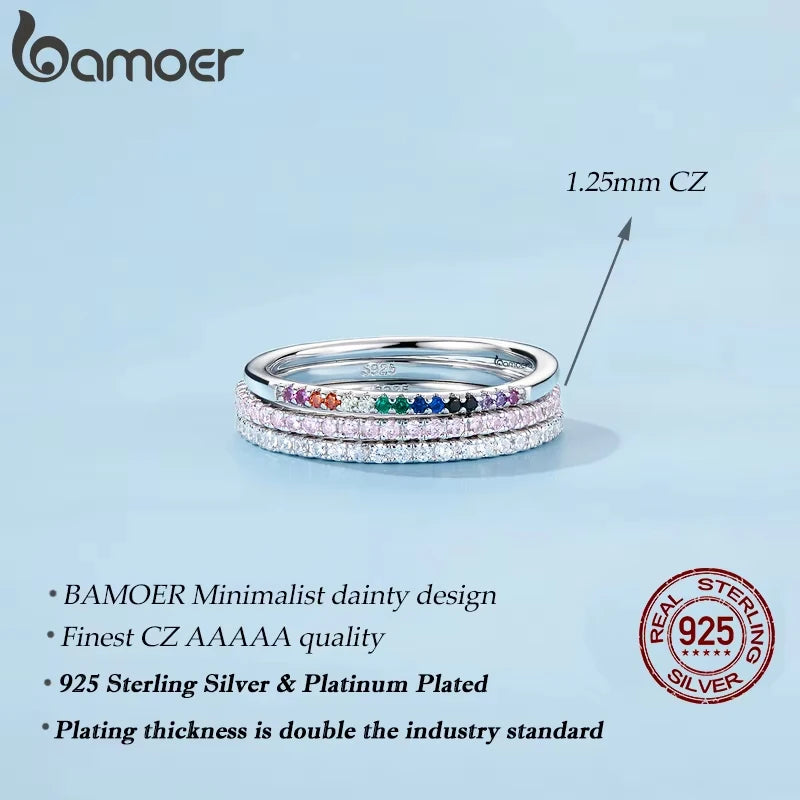 Gold Plated Simulated Diamond Stackable Rings for Women