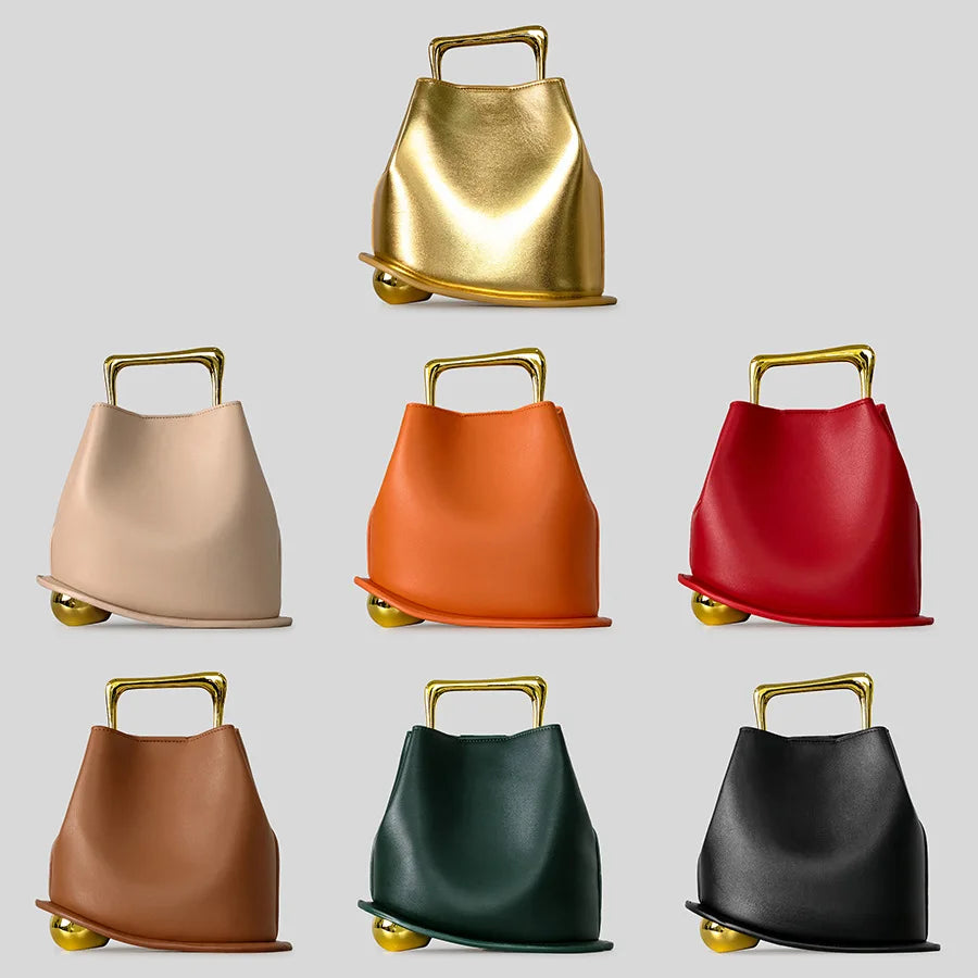 NEW Tote Bag PU Leather Bucket Simple Solid Color Underarm Fashion Casual Crossbody Shoulder Bag Shopping