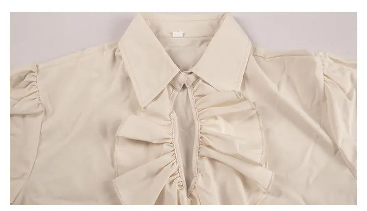 Lantern Sleeve Ruffle Shirt