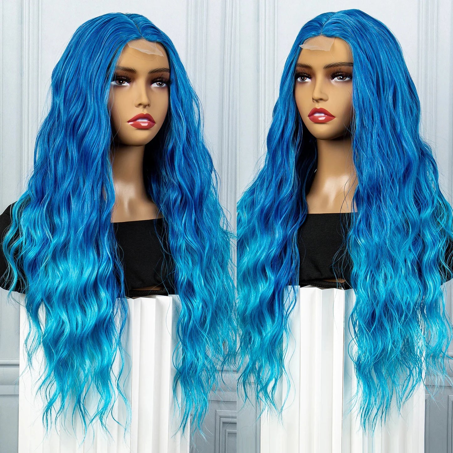 White Long Curly Synthetic Heat Resistant Wig for Women