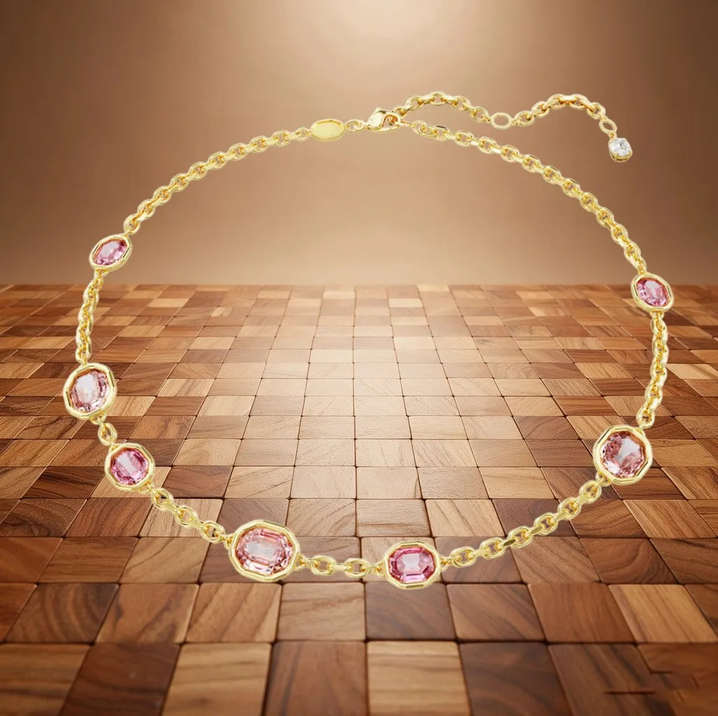 Cushion Cut Crystal Necklace, Earrings, Ring and Bracelet Set for Women